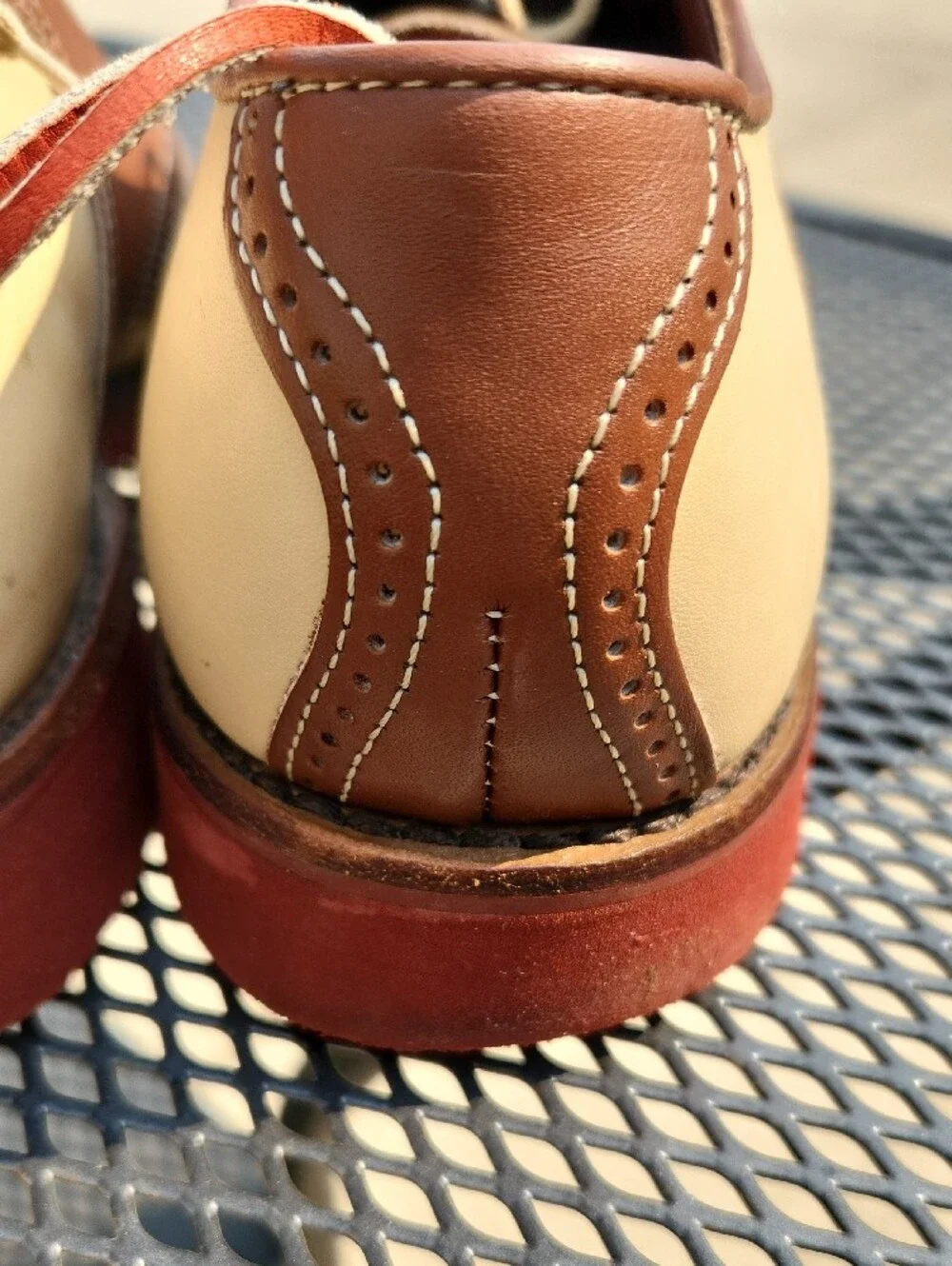 Vintage Dexter Two-Tone Saddle Oxfords in Cream and Brown